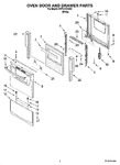 Diagram for 02 - Oven Door And Drawer Parts