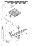 Diagram for 05 - Upper Dishrack And Water Feed Parts